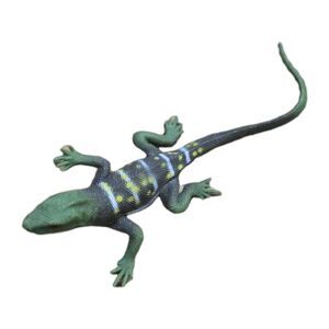 Vintage 1990s Dolgen Brand Dragon Lizard 8" Long Toy Green Plastic Model Nice